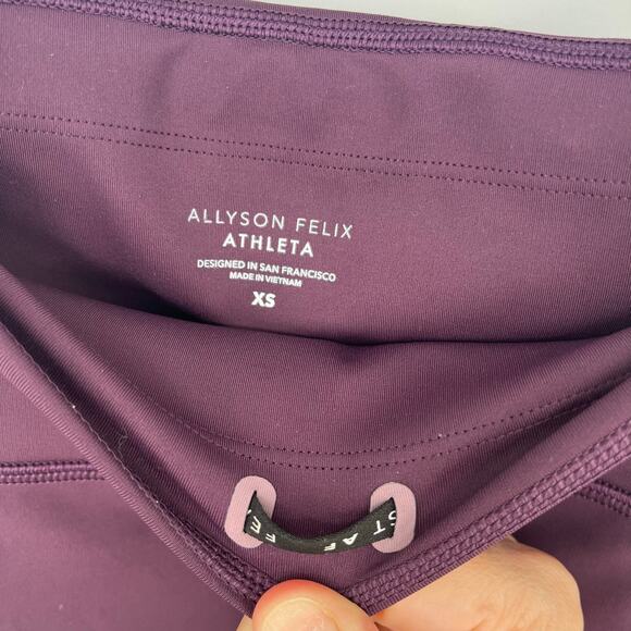 ATHLETA Allyson Felix Legend Mesh 7/8 Tight Agate Purple Pant Women's X-Small - Picture 6 of 13